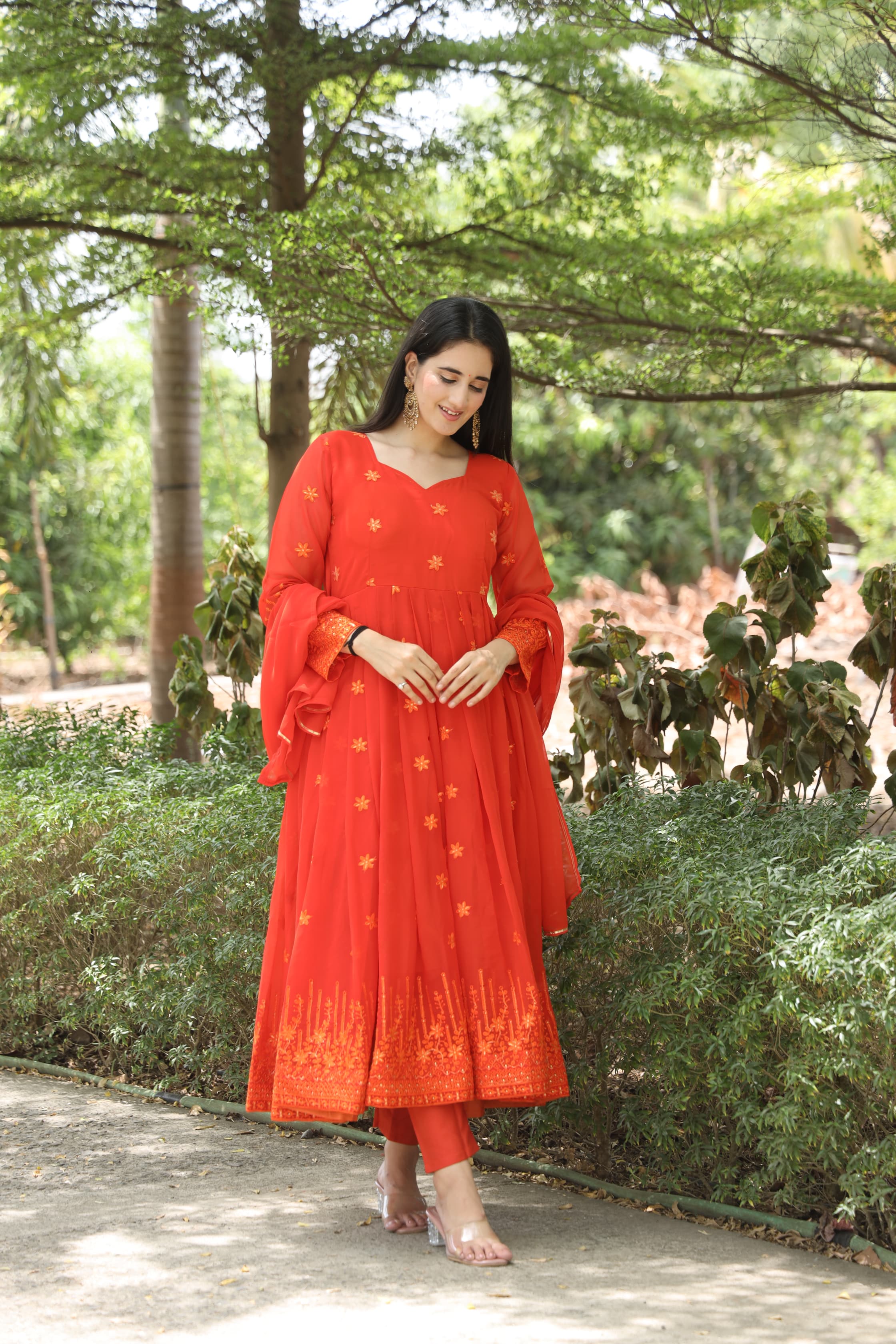 ADHIRA ORANGE SUIT SET