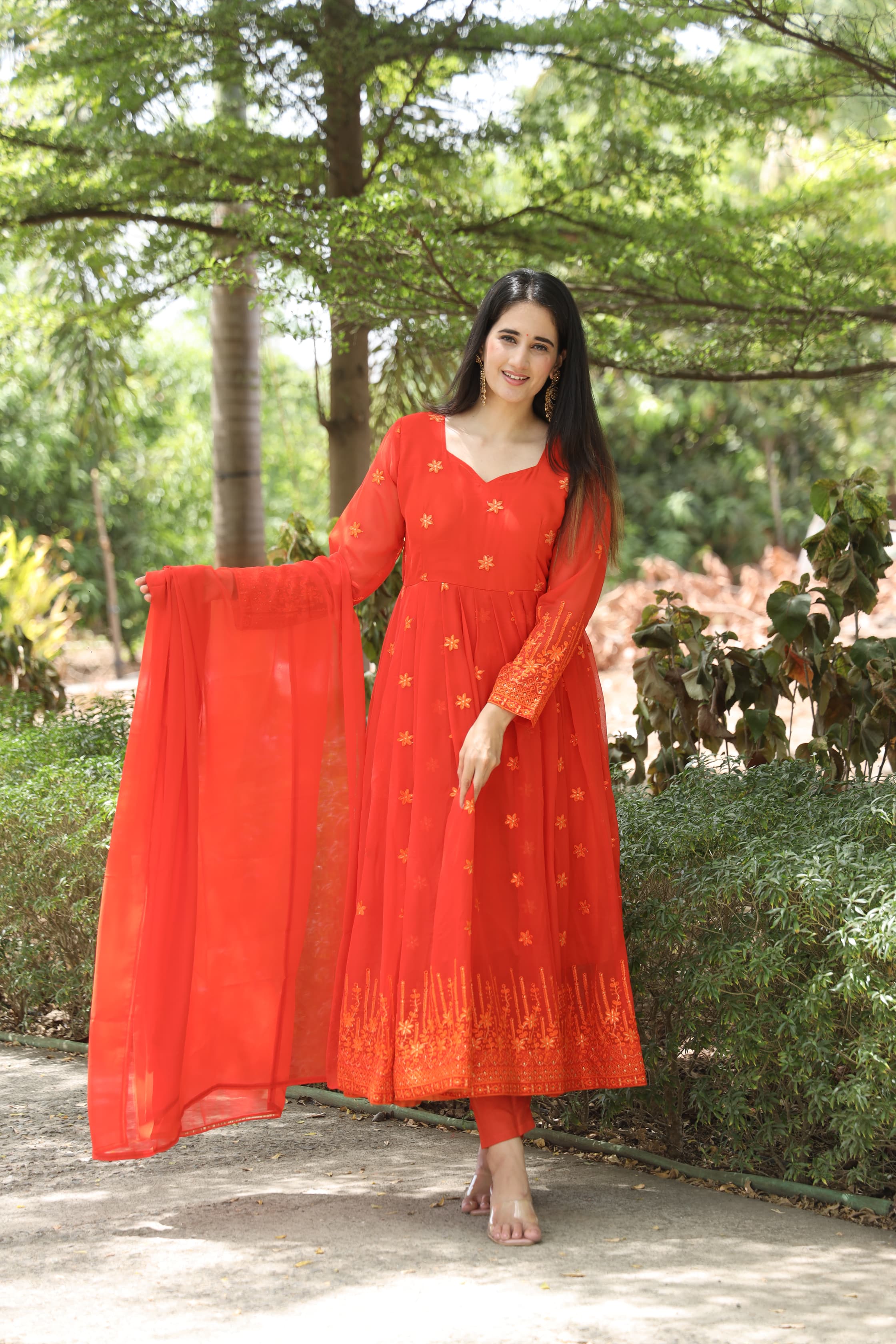 ADHIRA ORANGE SUIT SET