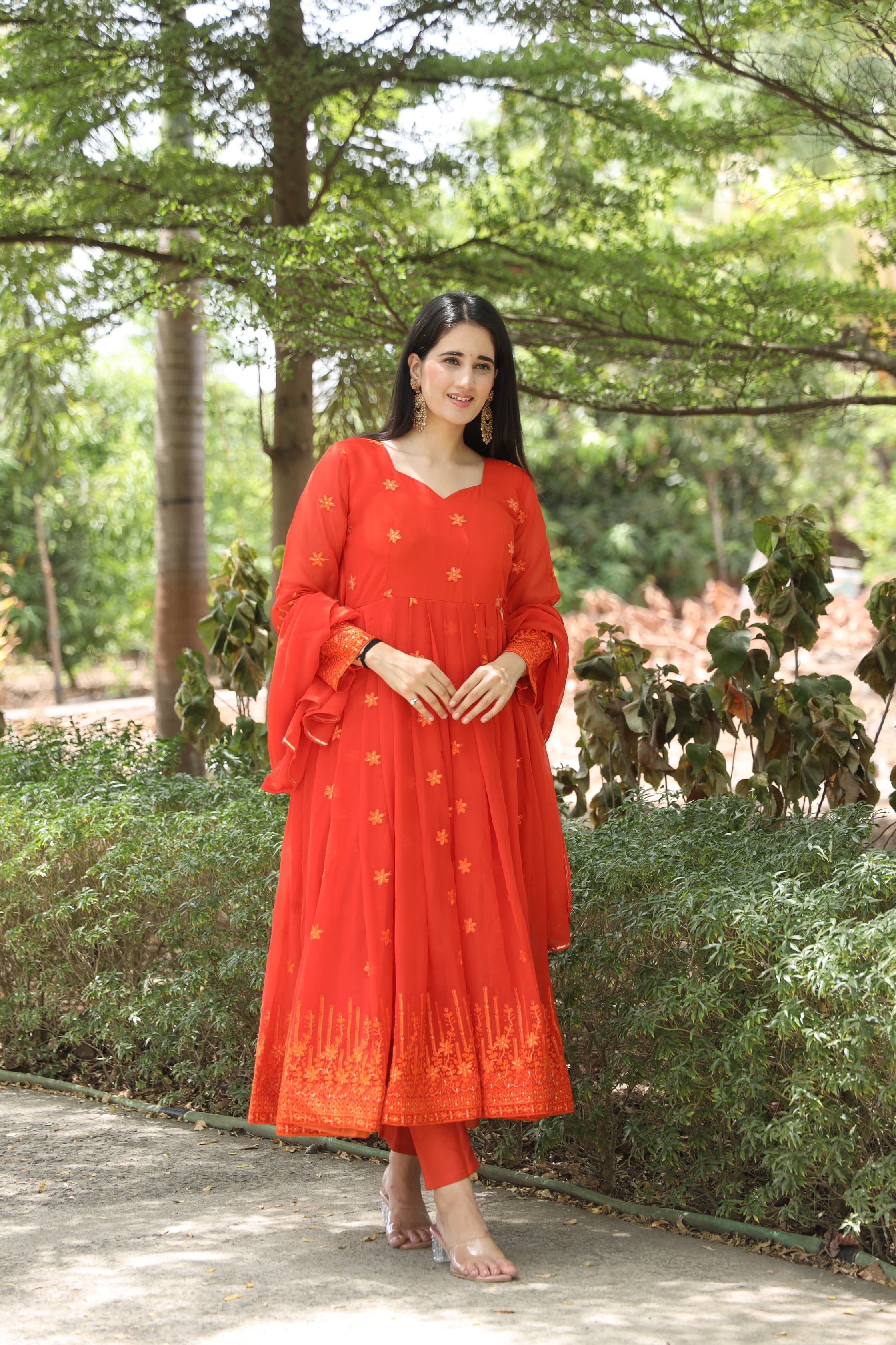 ADHIRA ORANGE SUIT SET