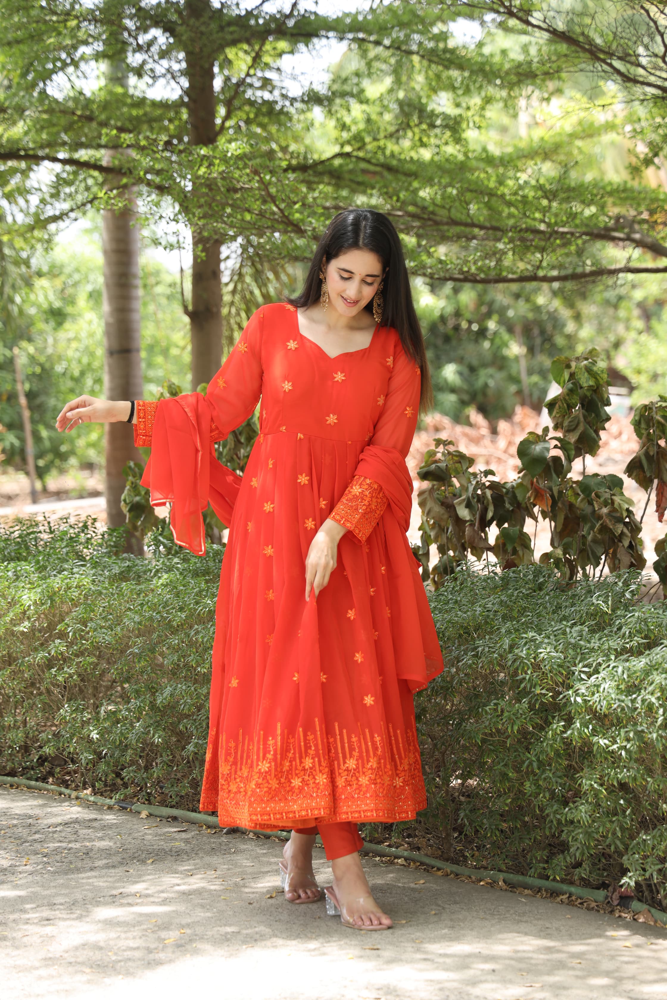 ADHIRA ORANGE SUIT SET