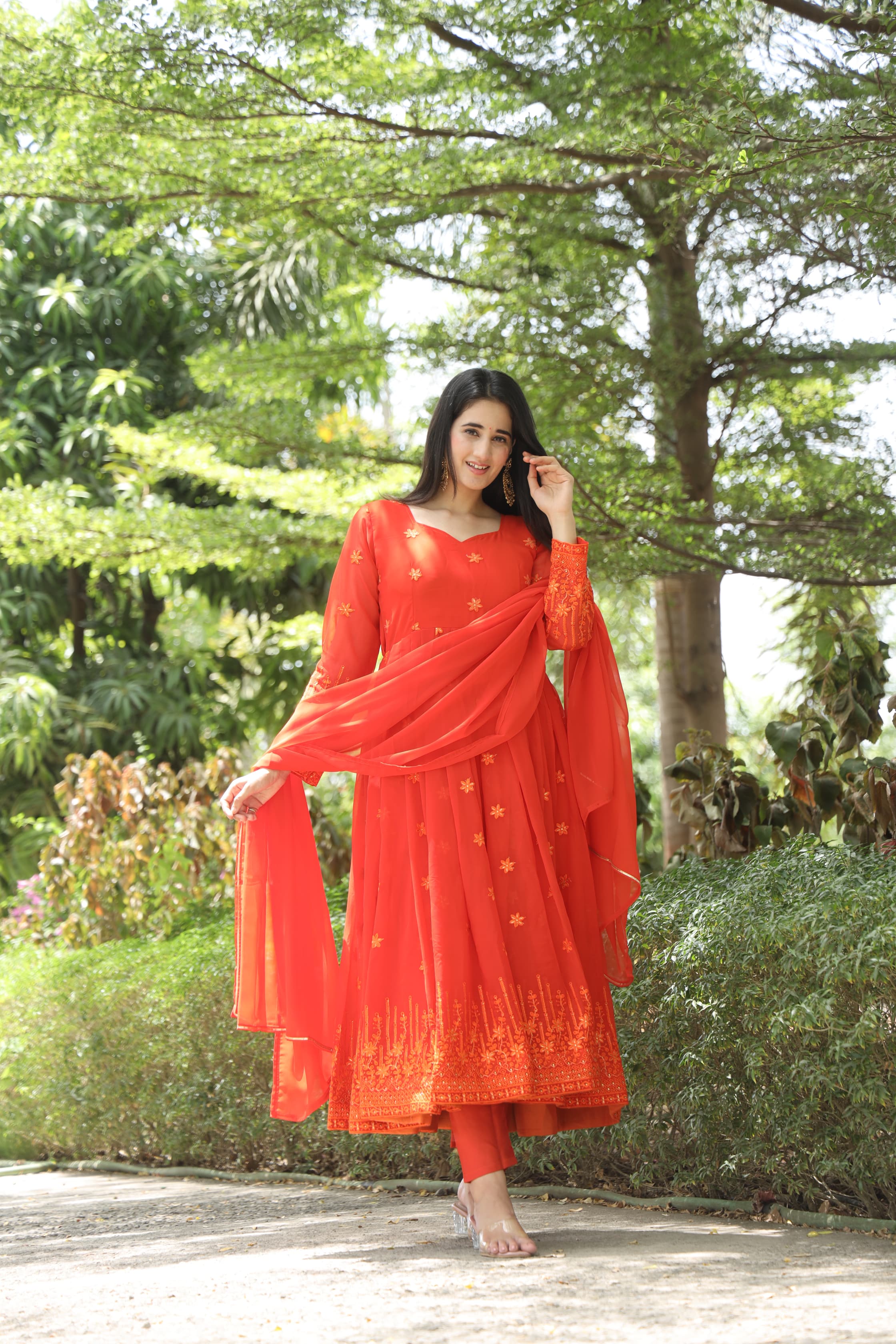 ADHIRA ORANGE SUIT SET