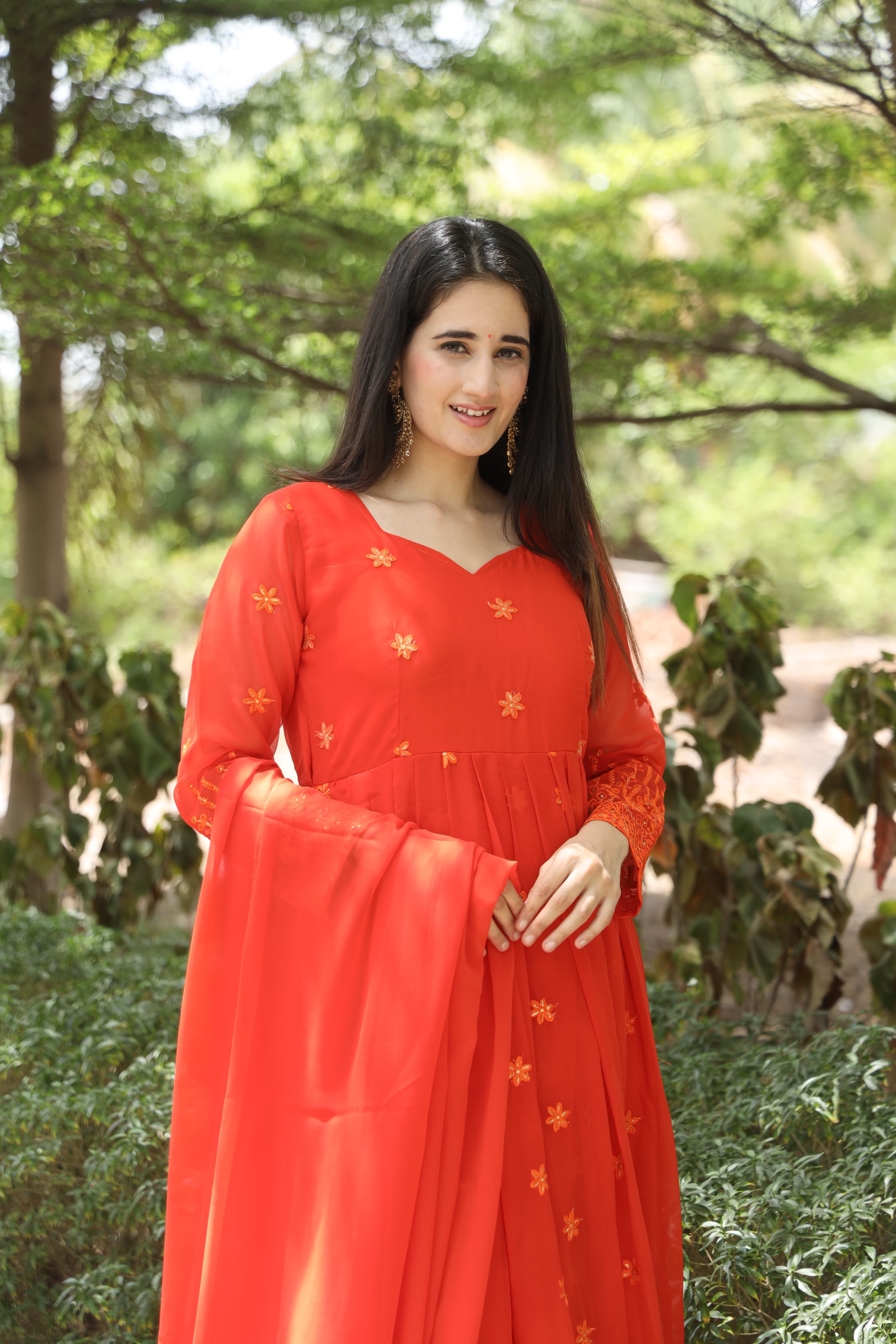 ADHIRA ORANGE SUIT SET