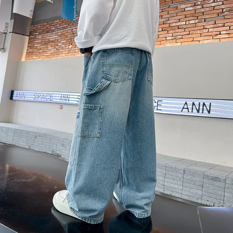 Boys Wide Fit Cargo Jeans