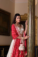 Vichitra Silk Lehenga with Sequins & Thread Embroidery and Pure Cotton Dupatta