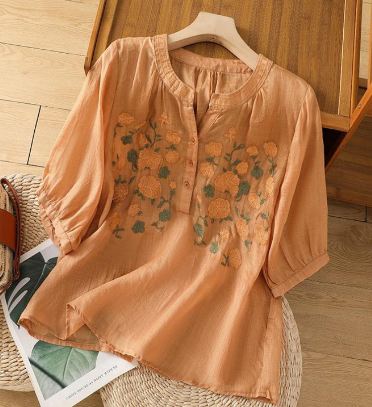 Pure Cotton Embroidered Casual Wear Top