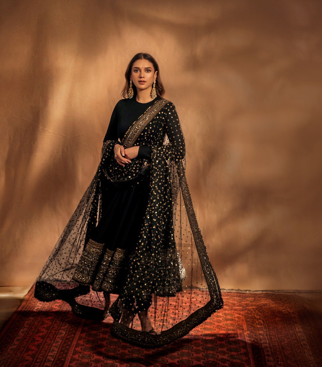 ADITI'S BLACK COLOUR  ANARKALI SUIT SET