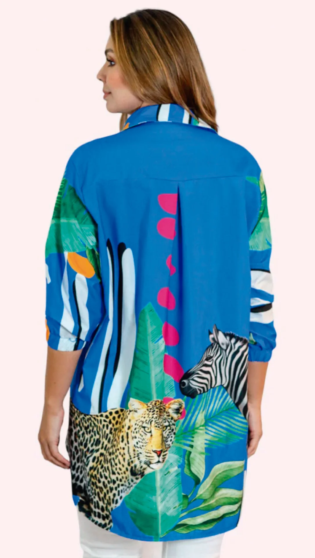 Savanna Printed Silk Satin Shirt for Women – Bold, Tropical & Luxurious