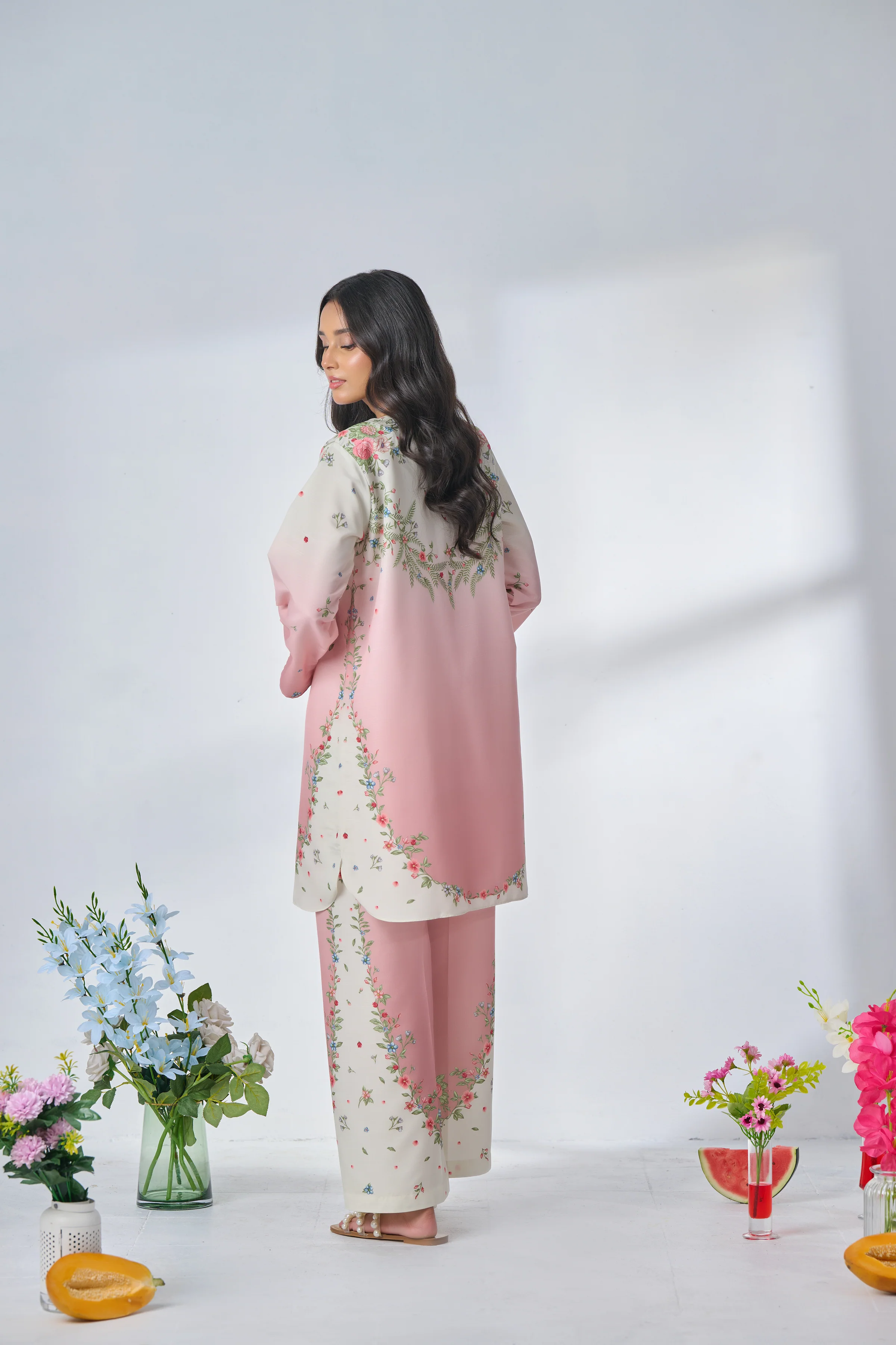 Blush Bloom Floral Printed Two-Piece Set co-ord seat