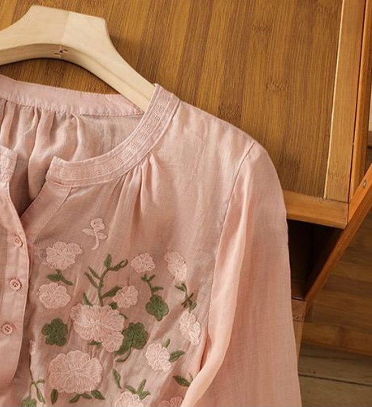Pure Cotton Embroidered Casual Wear Top