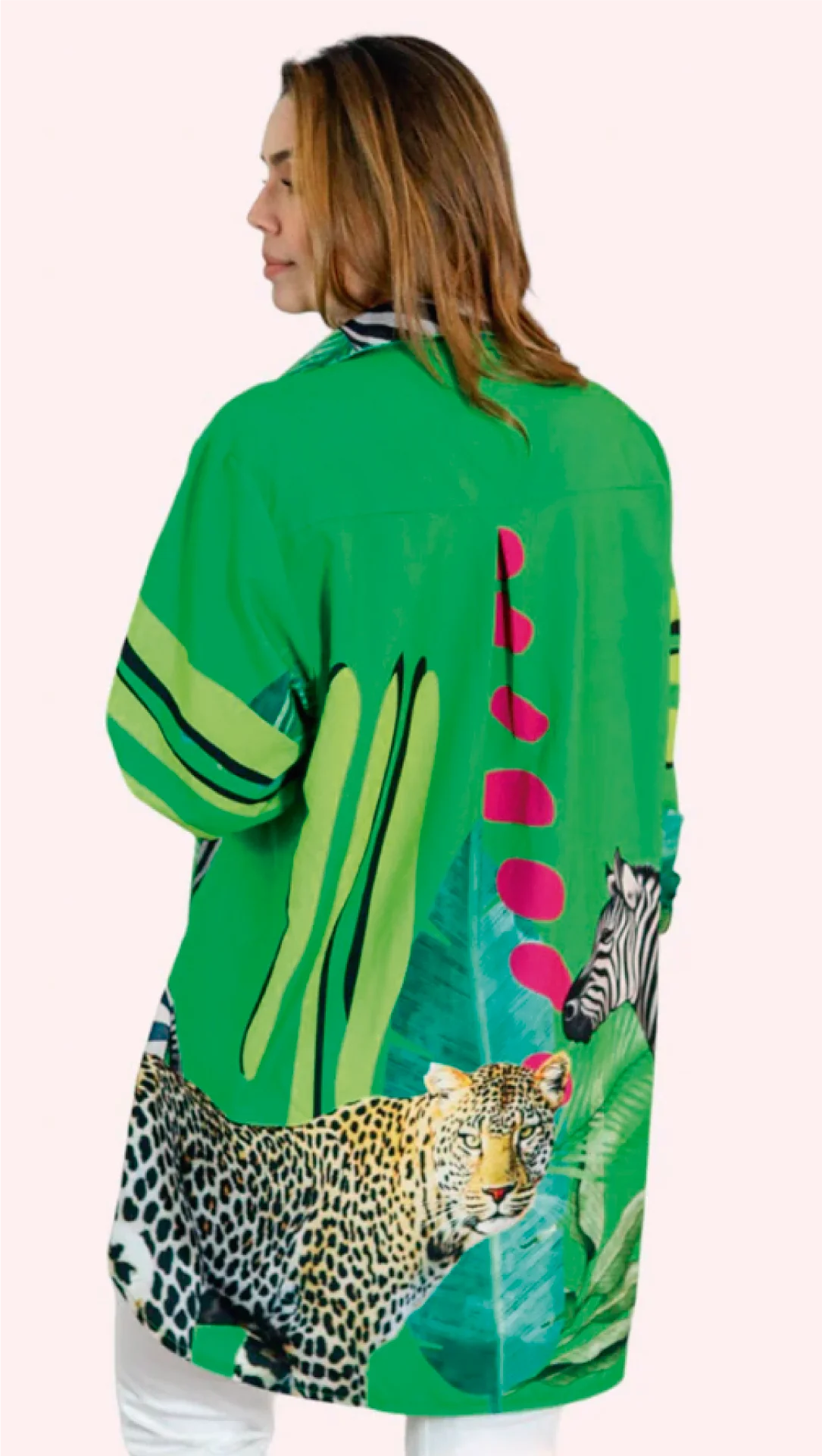 Savanna Printed Silk Satin Shirt for Women – Bold, Tropical & Luxurious