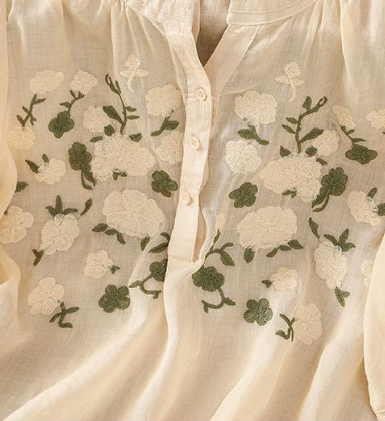 Pure Cotton Embroidered Casual Wear Top