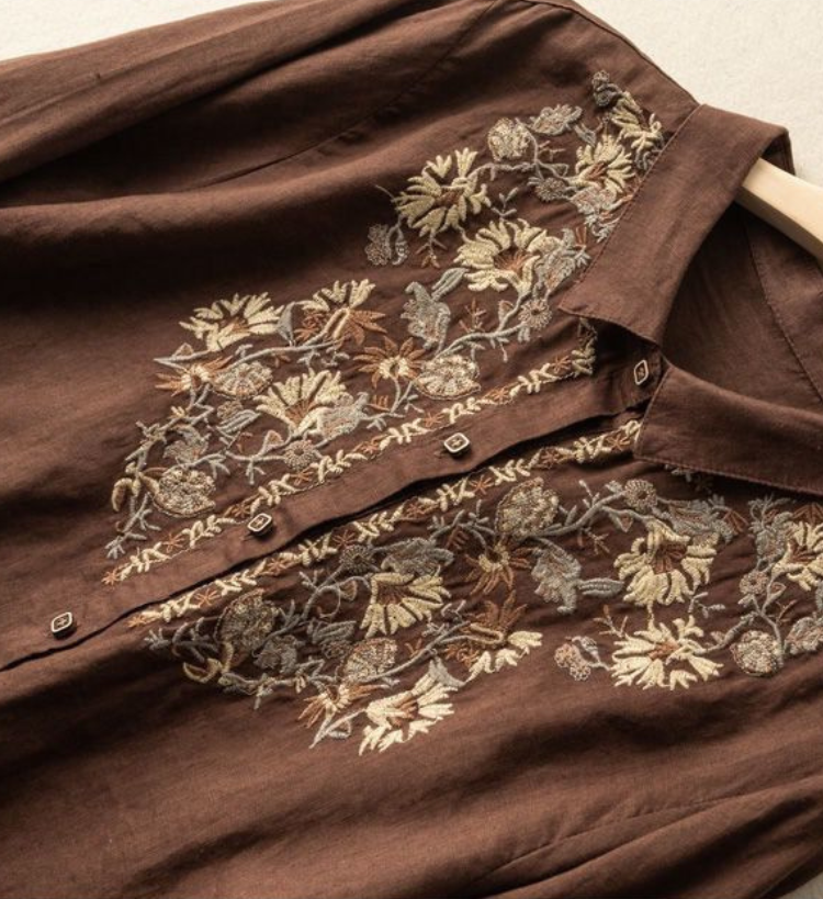 Pure Cotton Embroidered Full Sleeves Comfortable Shirt