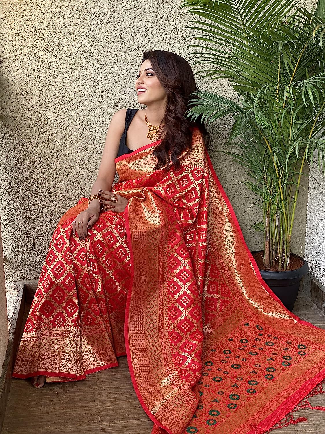 Banarasi Soft Silk Jacquard Saree with Zari Woven