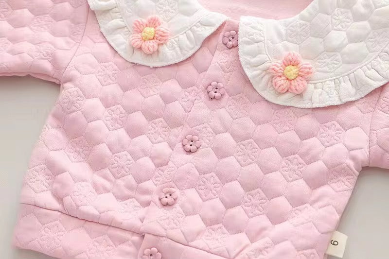 Girls Pink Sweater, Graphic T-shirt And Jeans Set