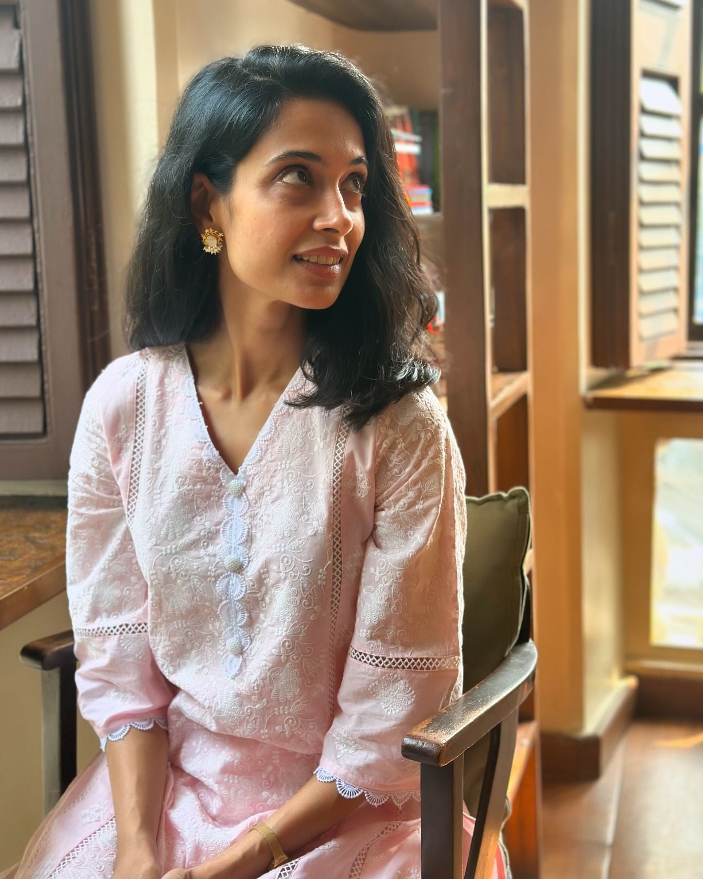 Pink Embroidered Kurta Set with Dupatta
