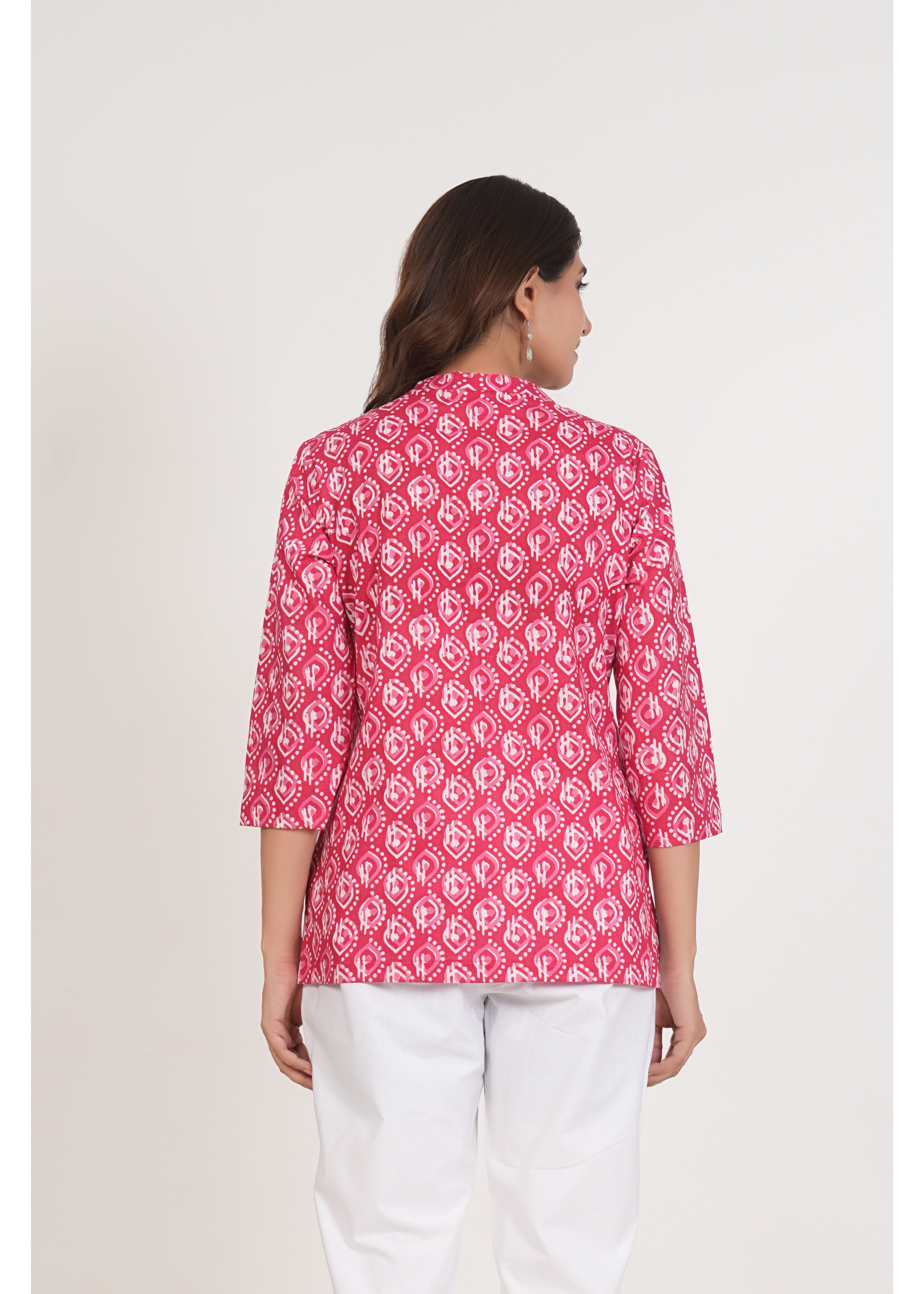 Warm Pink Short Straight Cotton Kurta