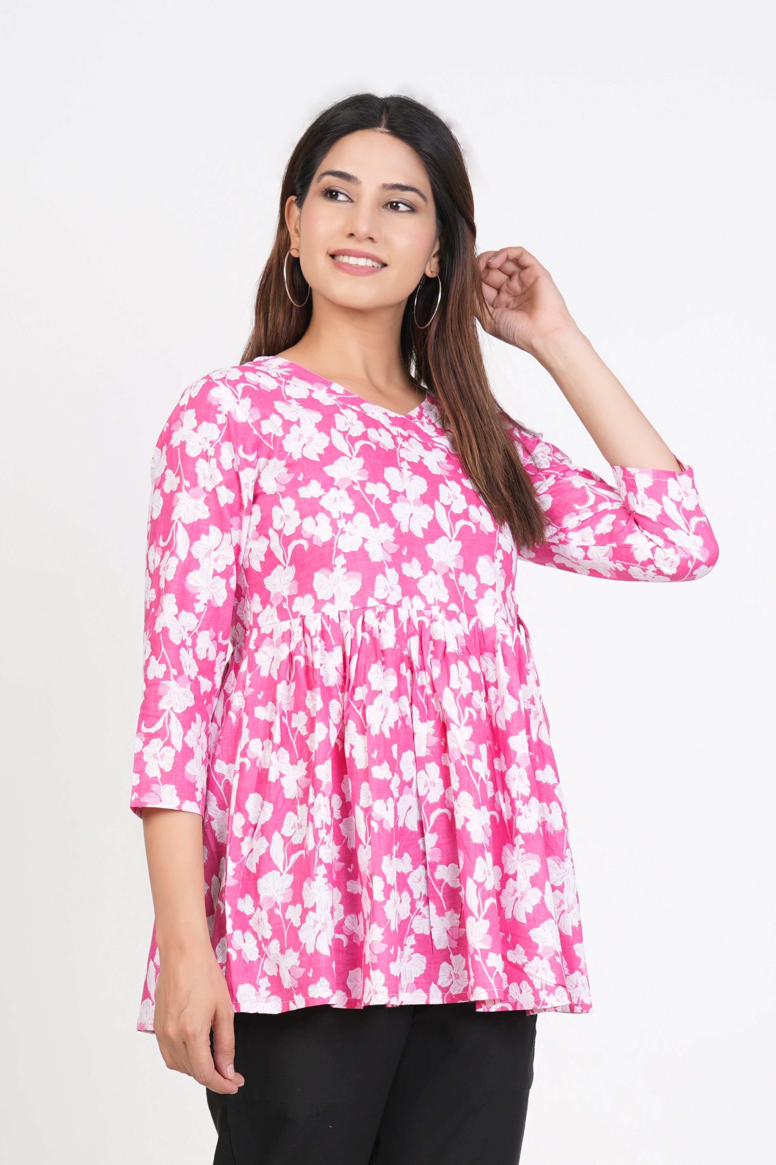 Pink Angrakha Rajasthani Kurti