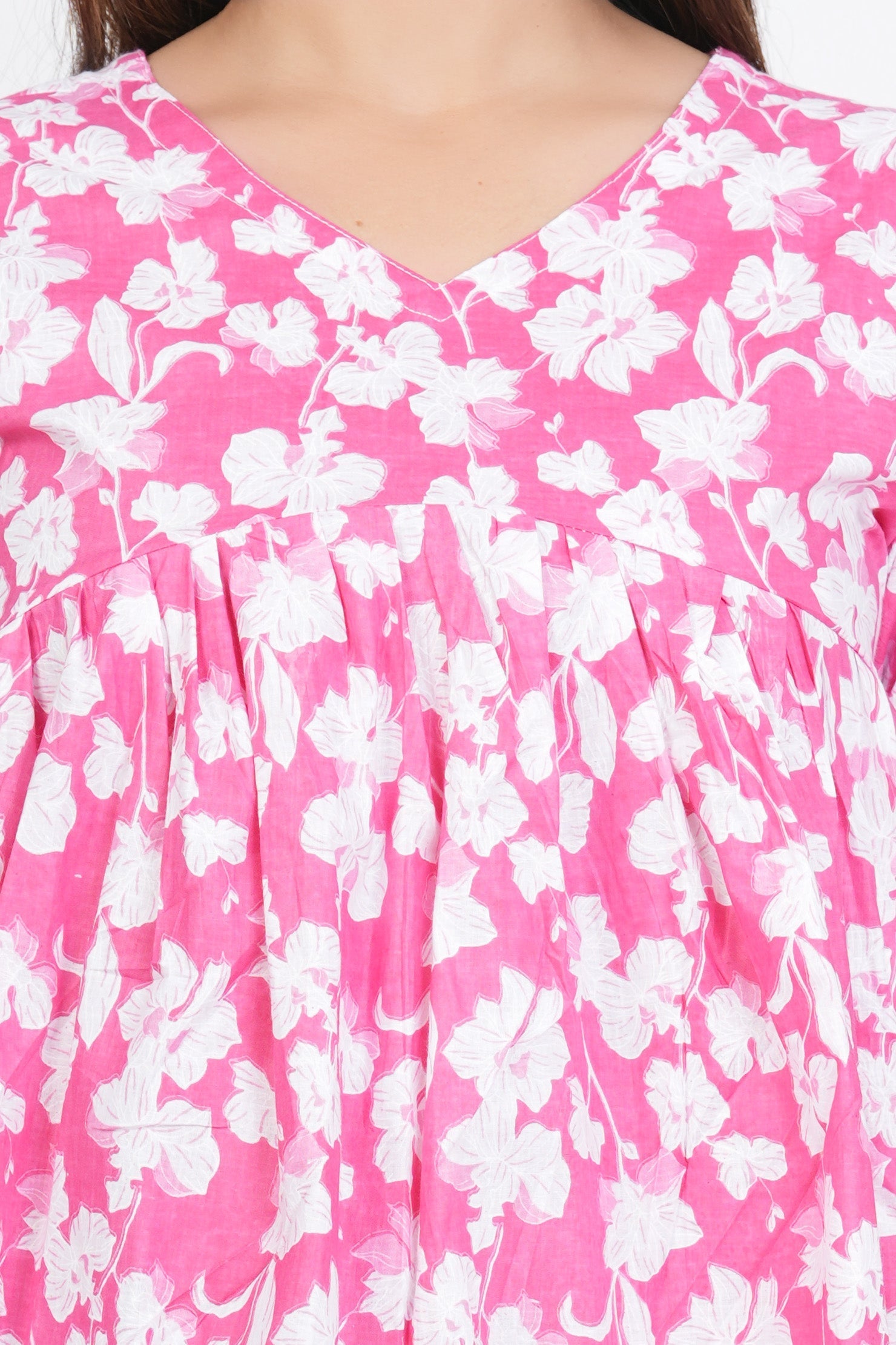 Pink Peplum Cotton Kurti