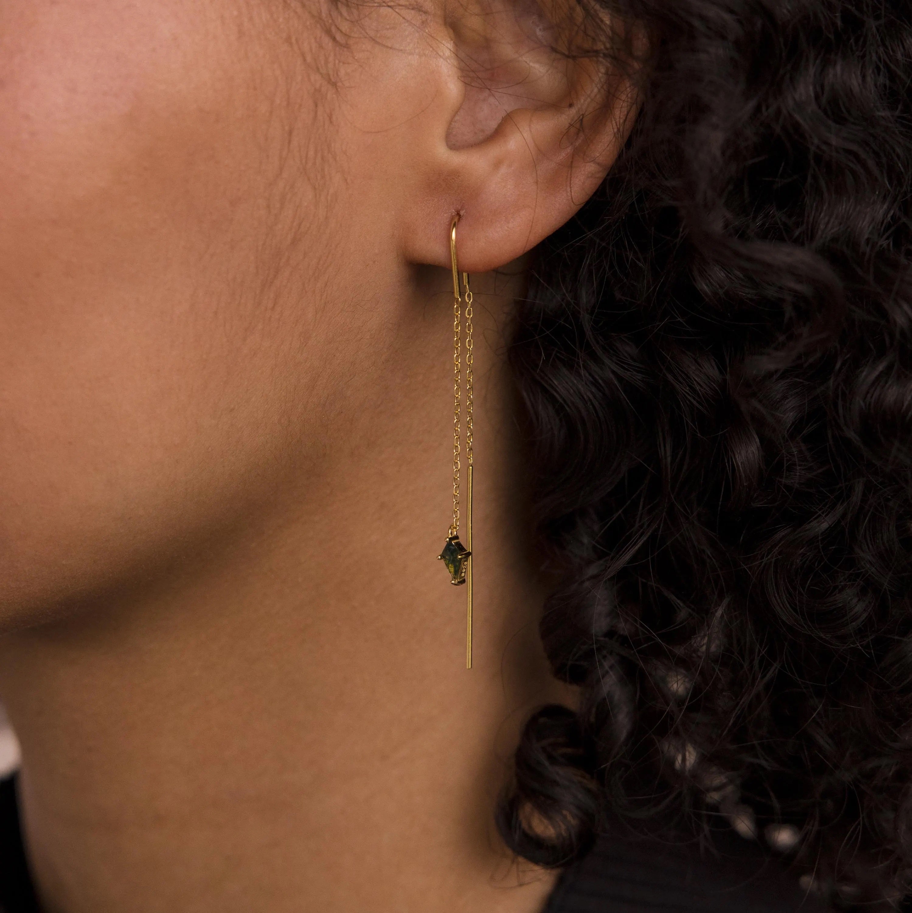Agate Threader Earrings