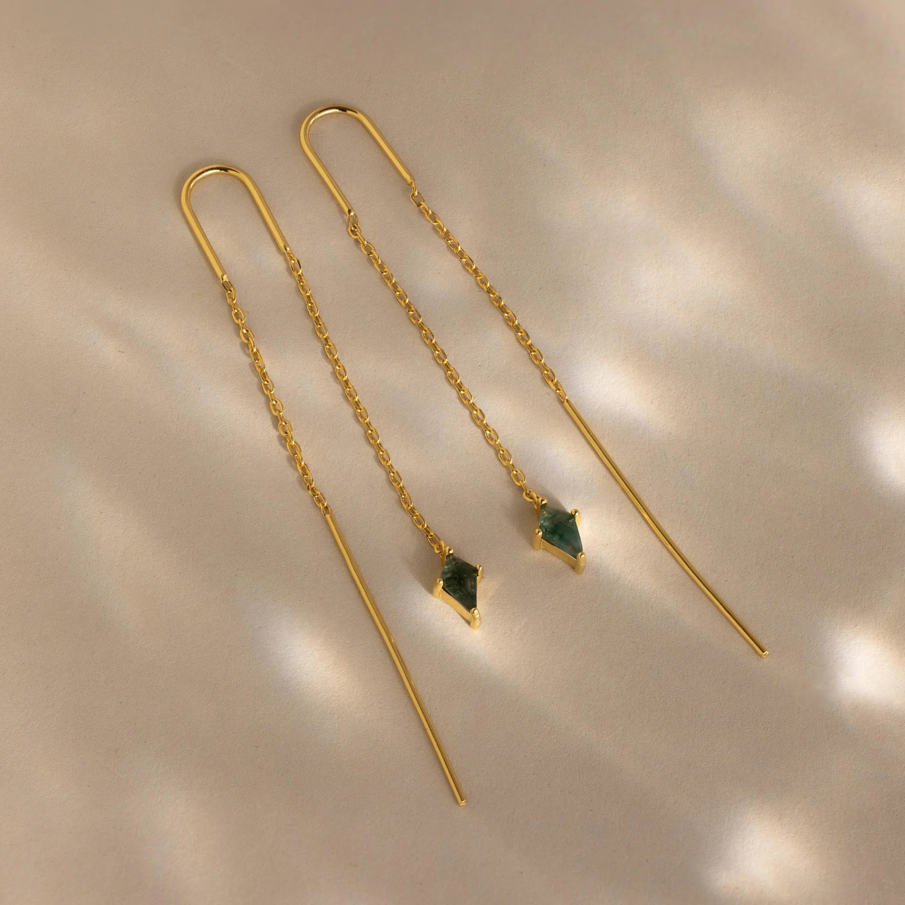 Agate Threader Earrings