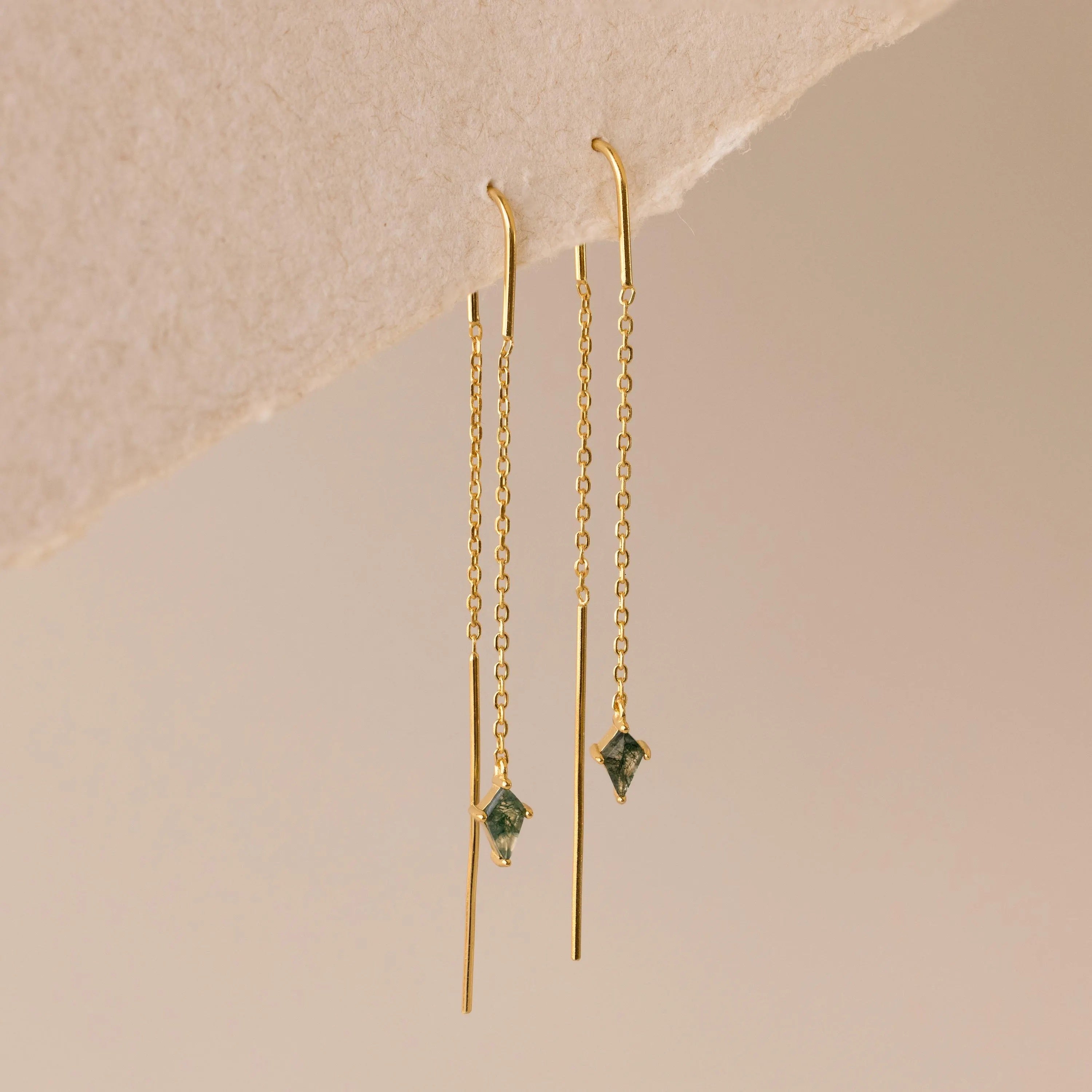 Agate Threader Earrings