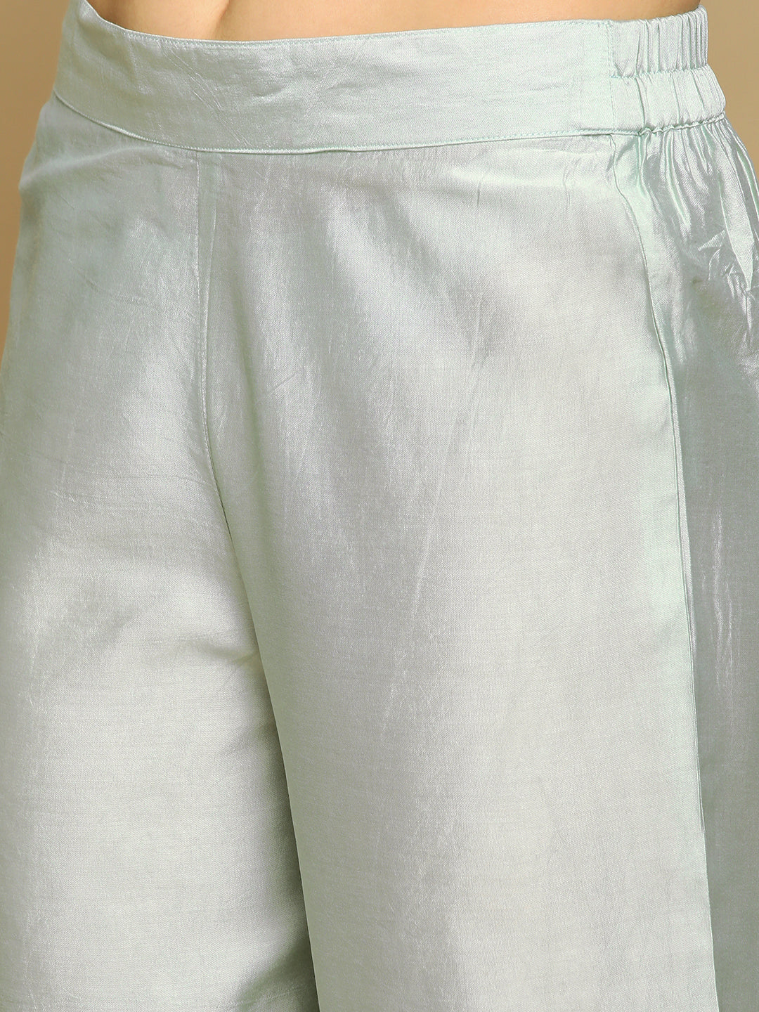 Pista Green Embroidered A-line Kurta Set with Printed Dupatta