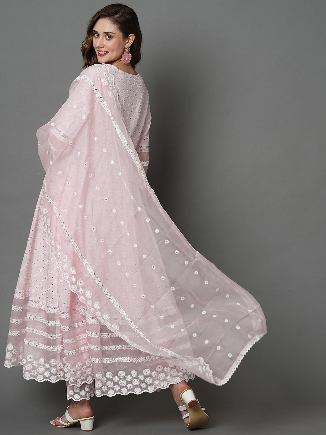 Pink Empire Chikankari Pure Cotton Kurta Set with Dupatta