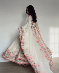 Elegant Georgette Embroidered Sharara Set