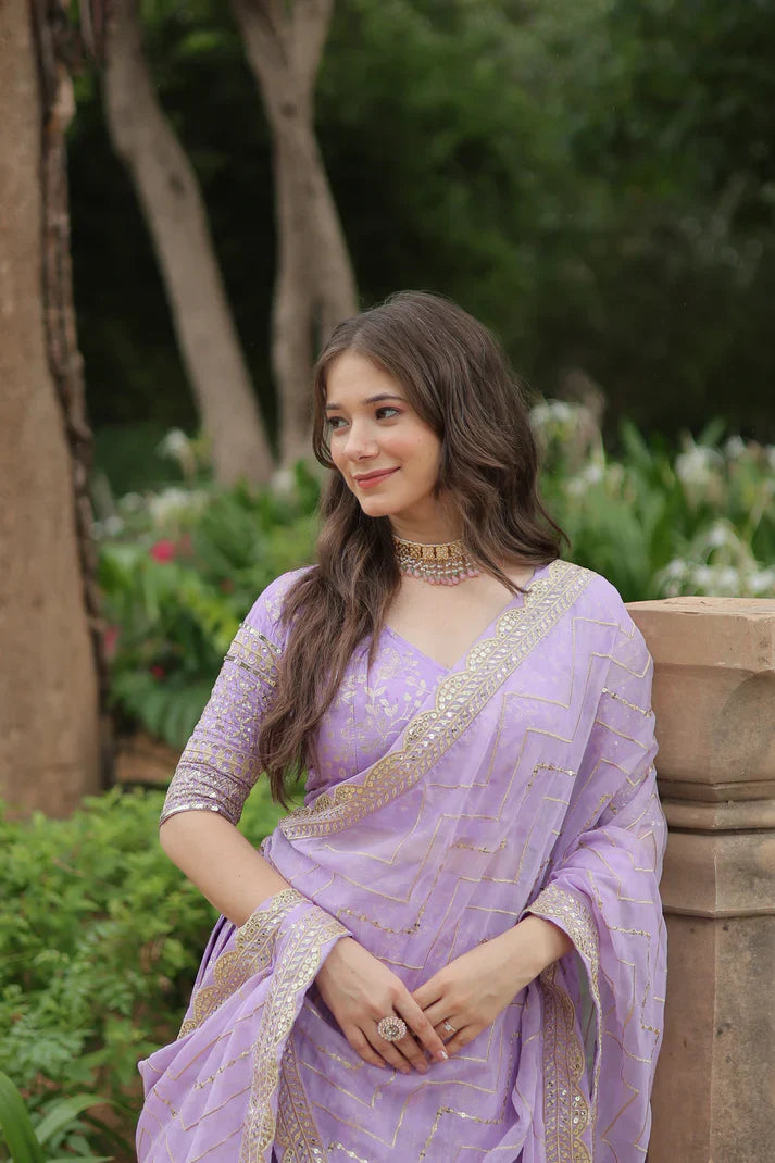 Fully Stitched Dyable Viscose Jacquard Lehenga with Gold Sequin Embroidery – Customizable Festive Wear