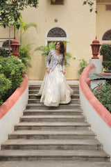 Elegant Full-Stitched Lehenga Set in Pure Double Viscose Jacquard with Faux Georgette Embroidered Top