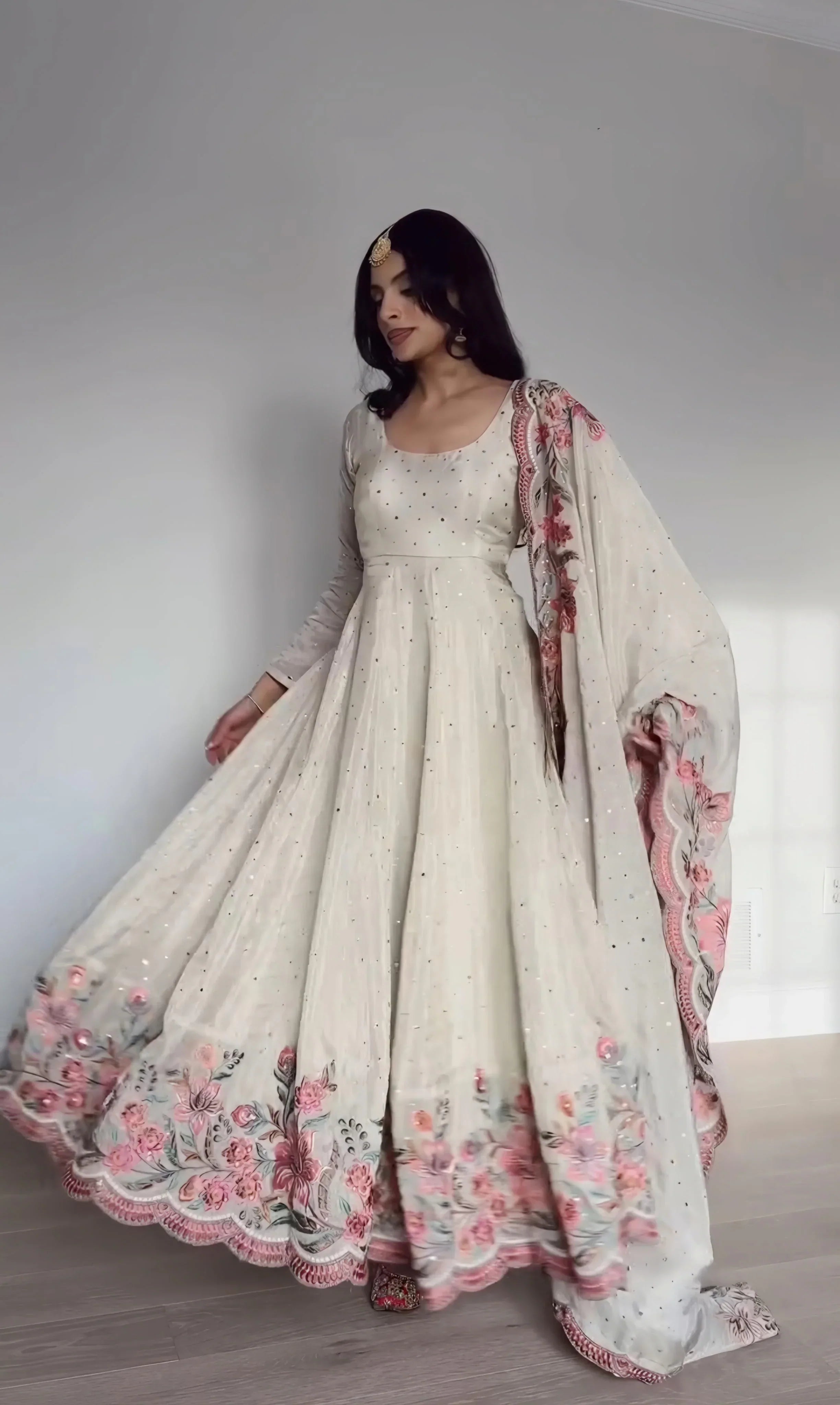 Aarushi Heavy Silk White Gown