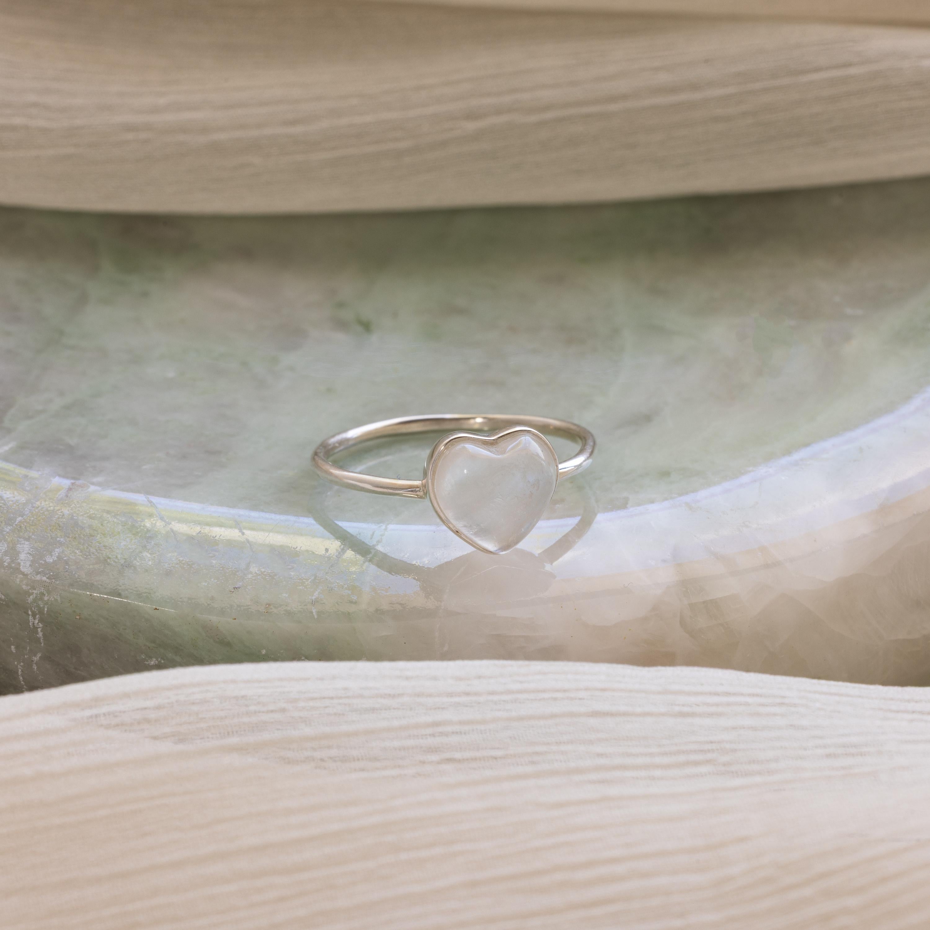 Moonstone Heart Ring