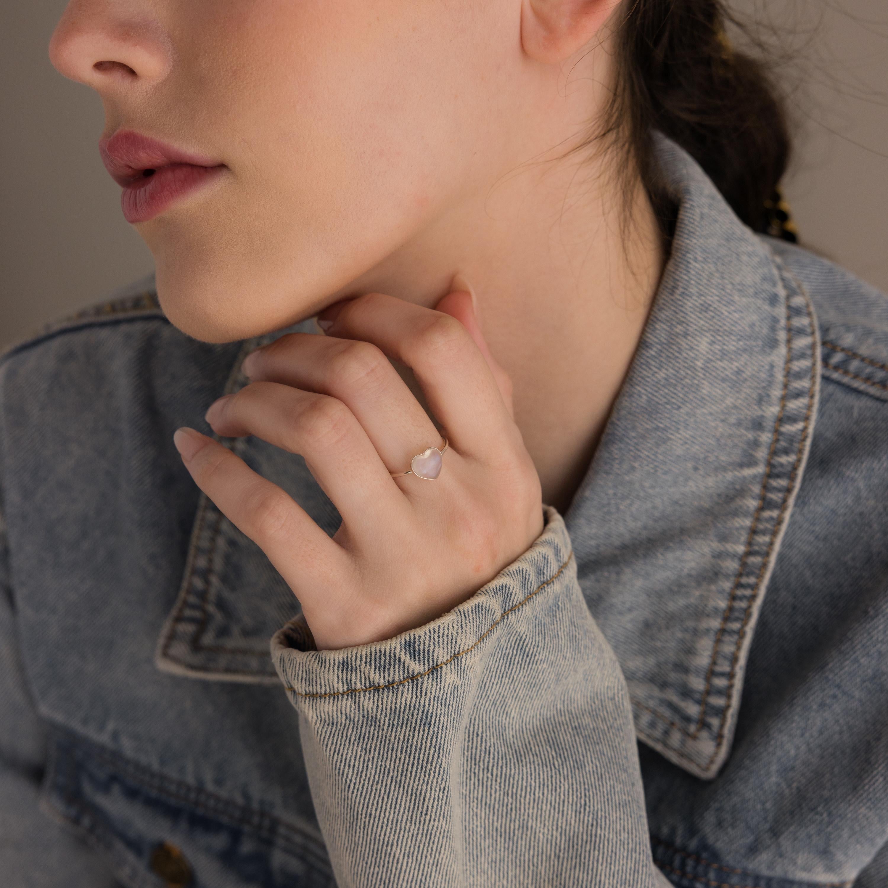 Moonstone Heart Ring
