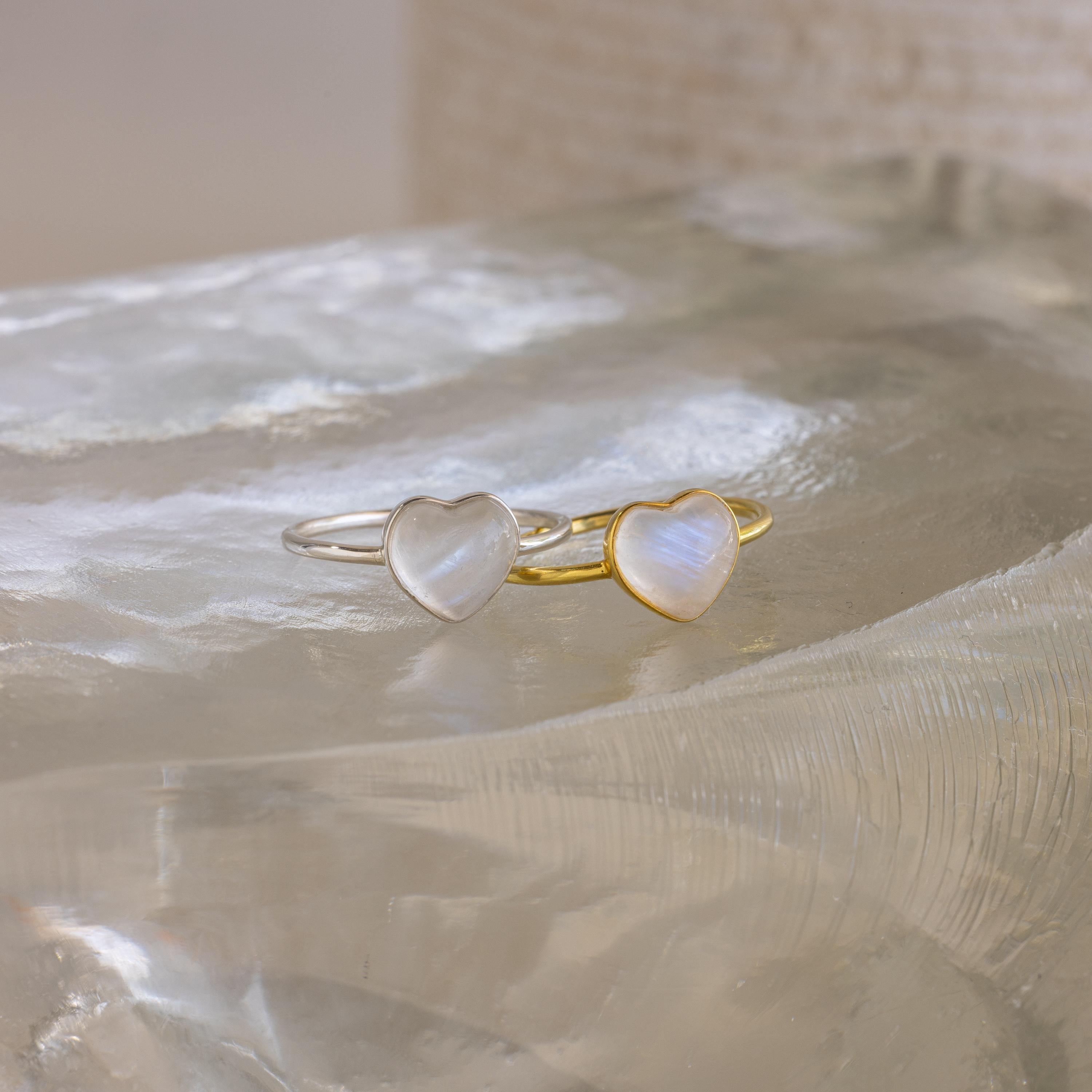 Moonstone Heart Ring