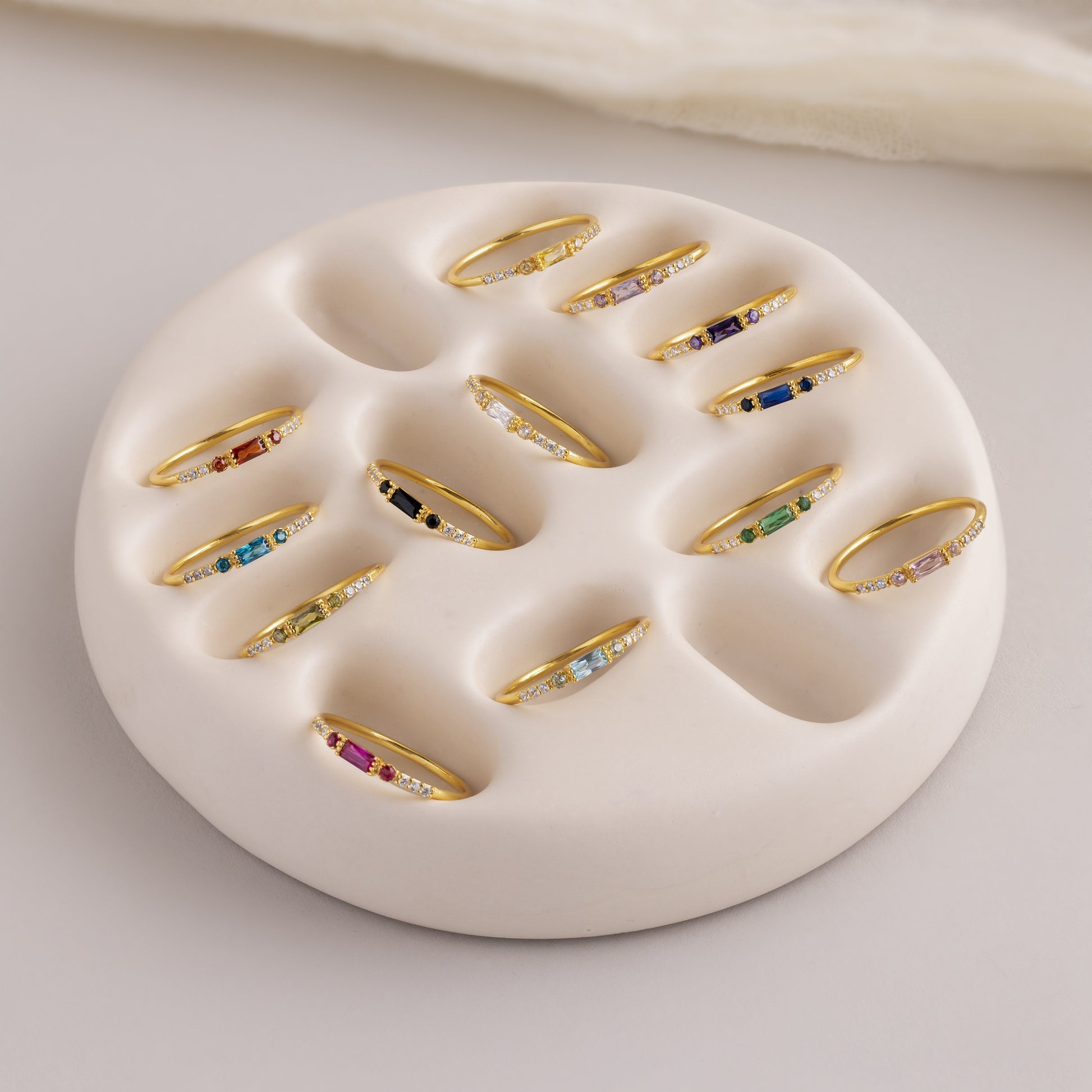 Dainty Baguette Birthstone Ring