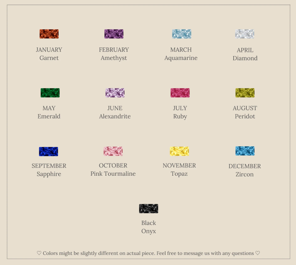Dainty Baguette Birthstone Ring