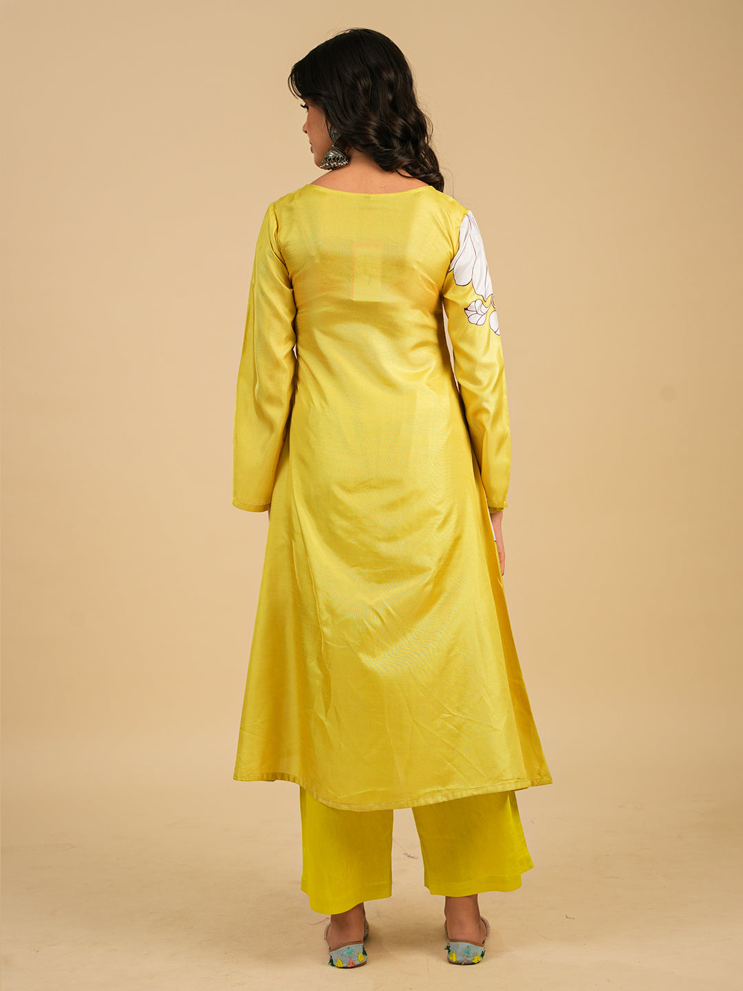 Yellow A-line Kurta with Trouser