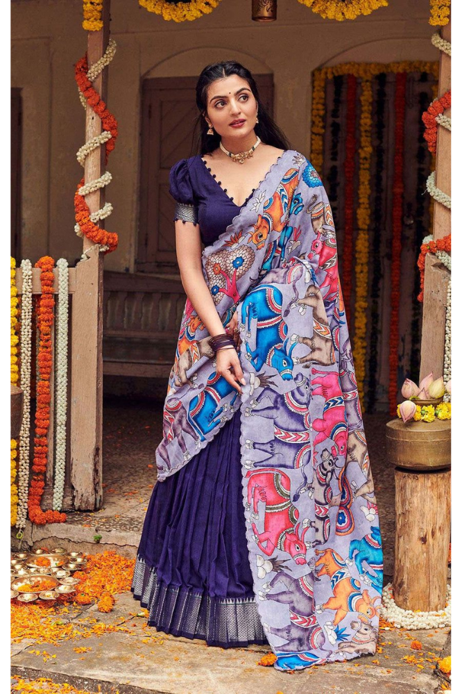 Navy Blue Wedding wear lehenga choli