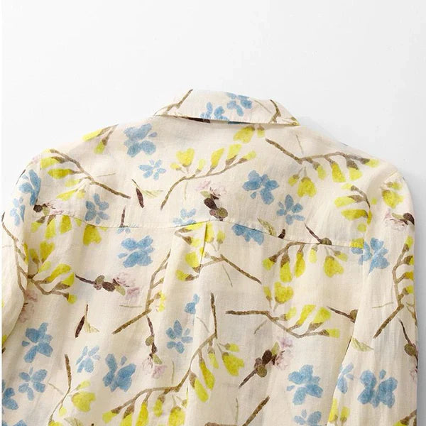 Pure 100% Cotton Leaf Print  Shirt Lightweight & Stylish