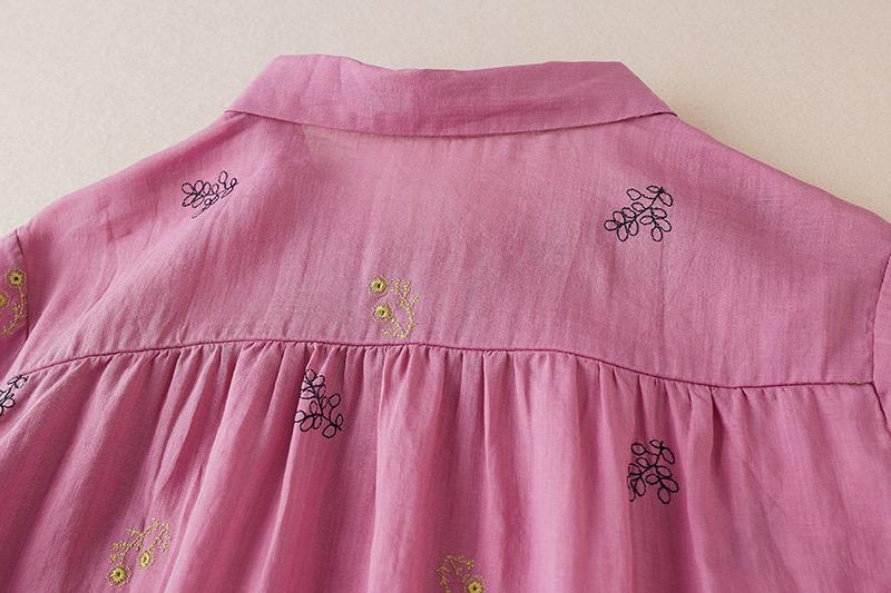 Pure Cotton Floral Embroidered Women's Shirt
