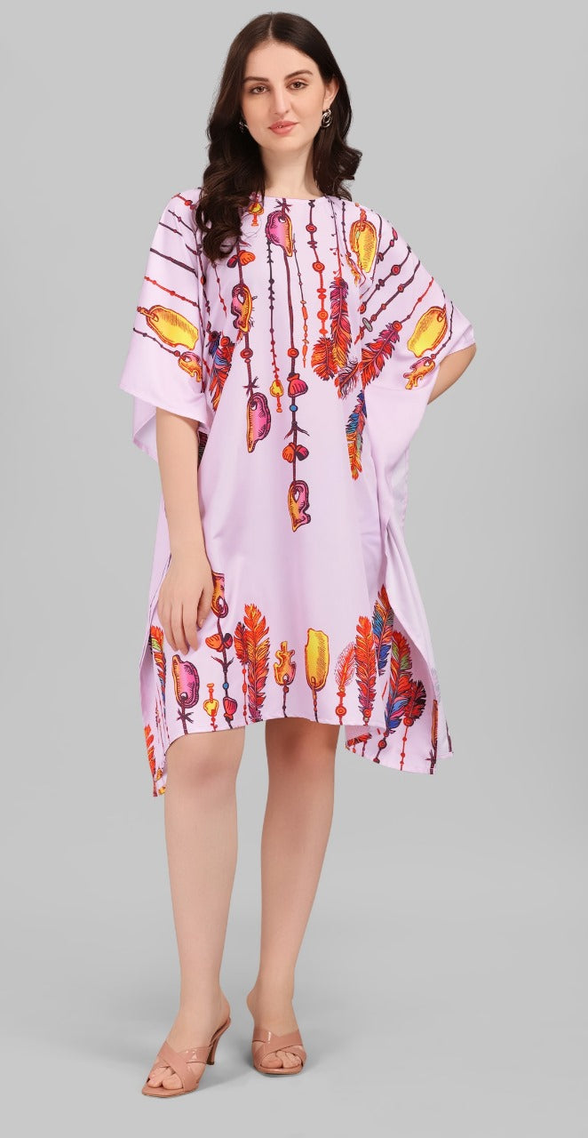 Lavender Feather Fantasy Kaftan Dress