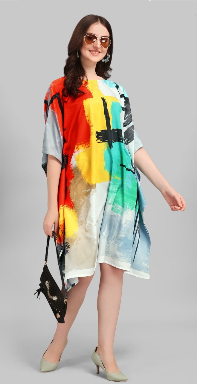 Vibrant Abstract Art Kaftan Dress