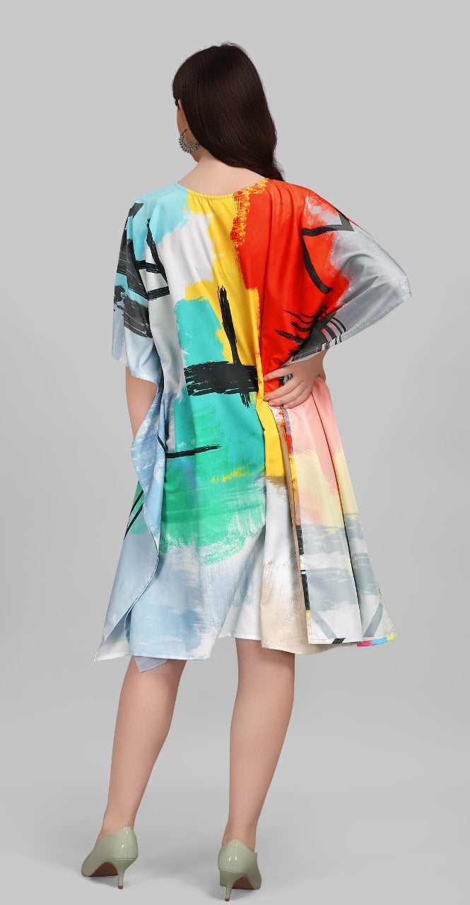 Vibrant Abstract Art Kaftan Dress