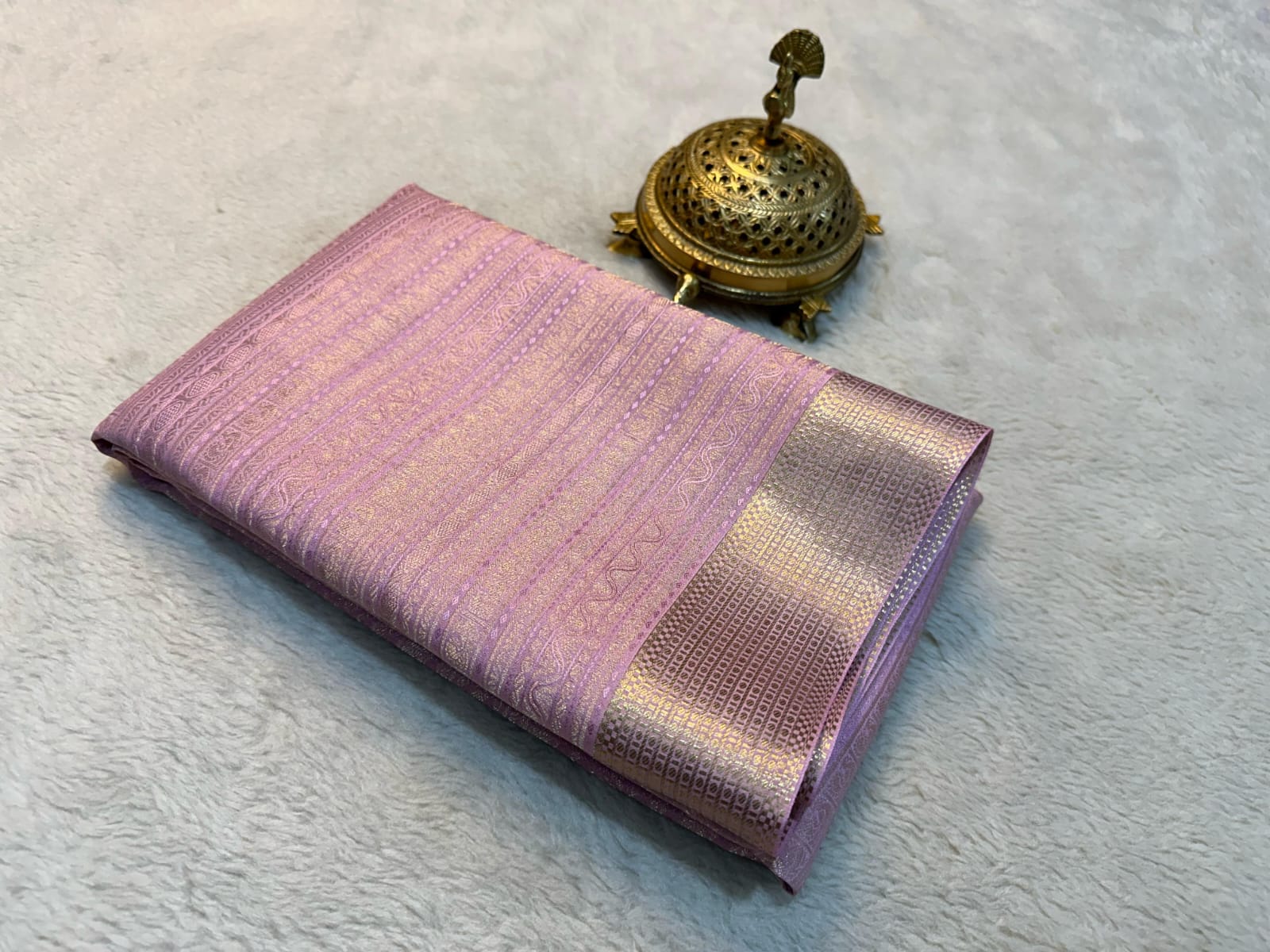 Baby Pink Colour Brocade Mysore Silk Saree