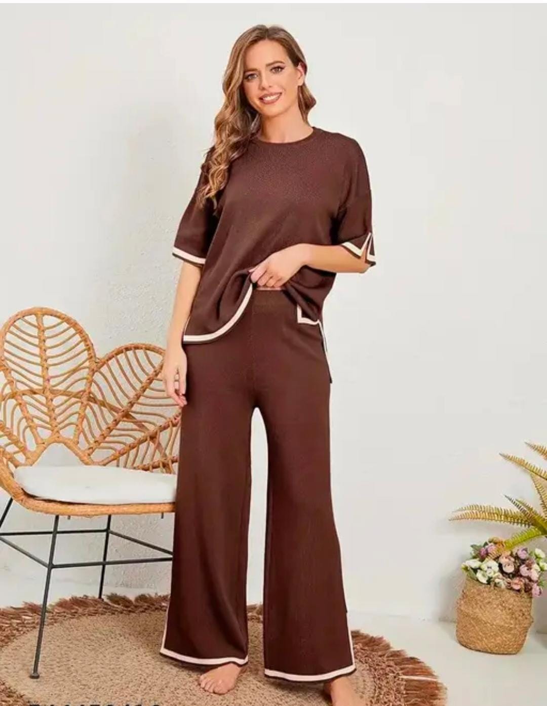 Chic Black Contrast Trim Co-Ord Set
