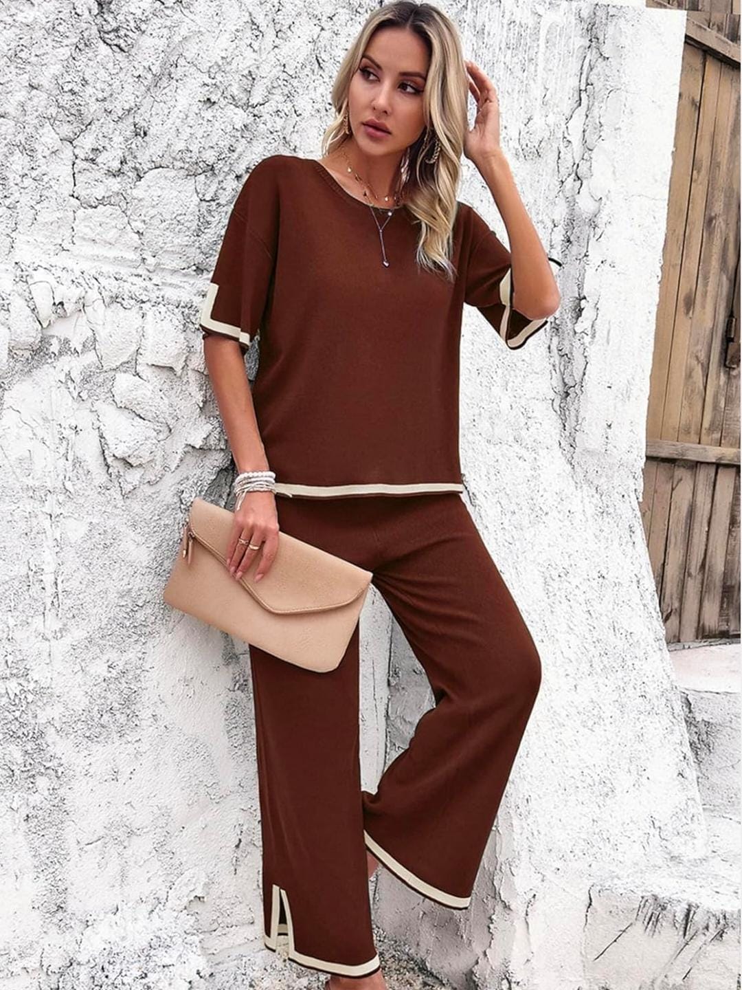 Chic Black Contrast Trim Co-Ord Set