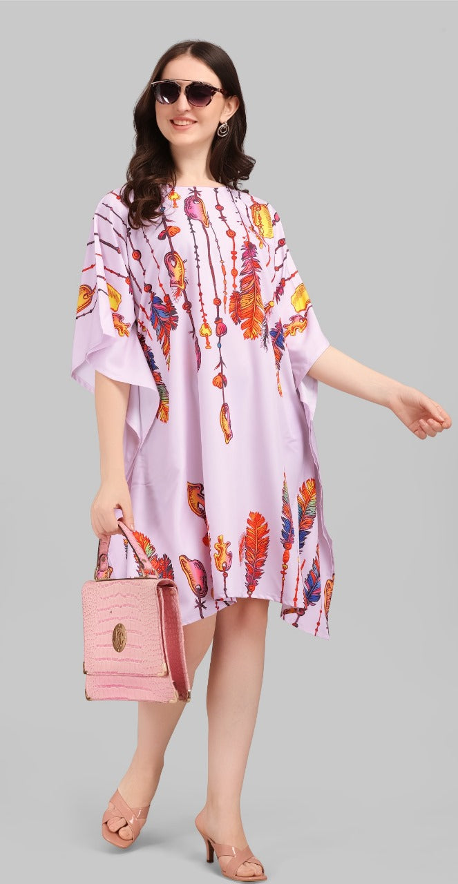 Lavender Feather Fantasy Kaftan Dress