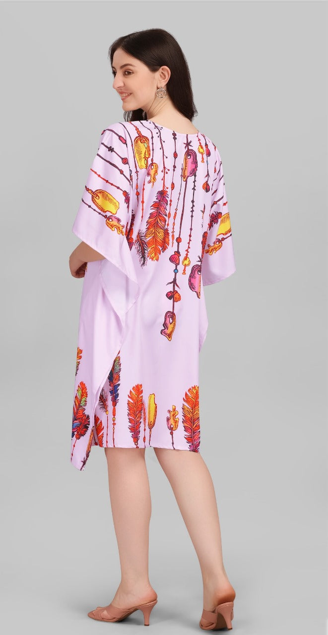 Lavender Feather Fantasy Kaftan Dress