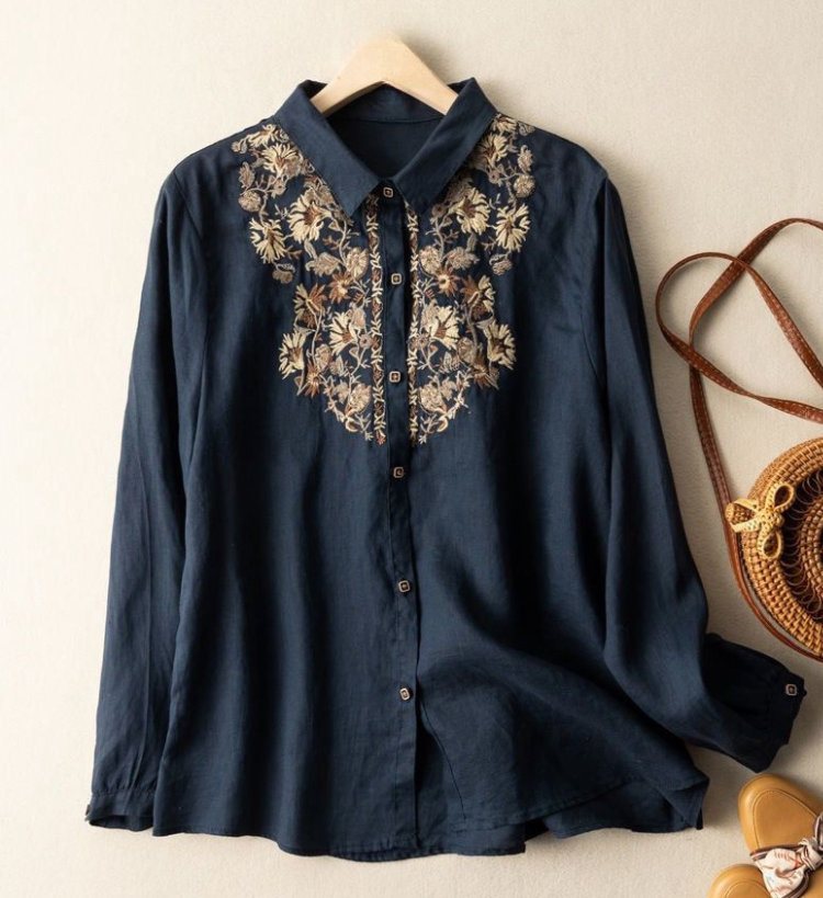 Pure Cotton Embroidered Full Sleeves Comfortable Shirt