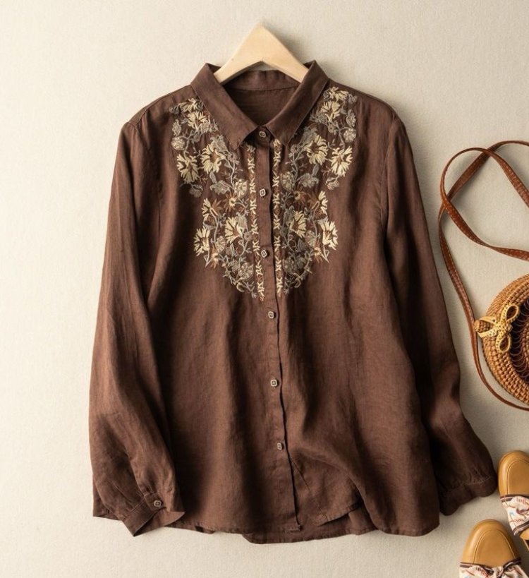 Pure Cotton Embroidered Full Sleeves Comfortable Shirt